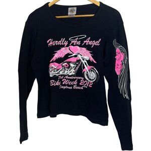 Common Threads Women's M Long Sleeve Tshirt Daytona Bike Week 2012 Bikercore Mot